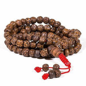 Japa Mala náhrdelník s rudrakša korálky 6 mm - cca 64 cm