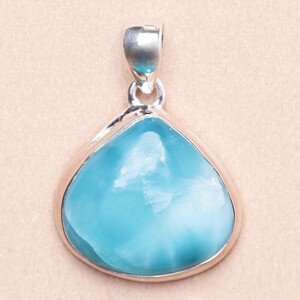 Larimar přívěsek stříbro Ag 925 LOT174 - 2,1 cm, 7,3 g