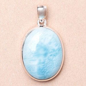 Larimar přívěsek stříbro Ag 925 LOT190 - 2,7 cm, 10,5 g