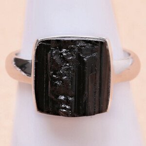 Turmalín skoryl prsten stříbro Ag 925 LOT130 - 56 mm (US 7,5), 4,7 g