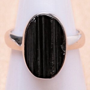 Turmalín skoryl prsten stříbro Ag 925 LOT131 - 54 mm (US 7), 4,9 g