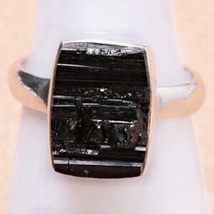 Turmalín skoryl prsten stříbro Ag 925 LOT132 - 59 mm (US 9), 5,7 g