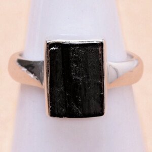 Turmalín skoryl prsten stříbro Ag 925 LOT136 - 51 mm (US 5,5), 4 g