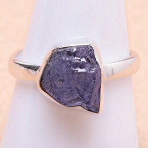 Tanzanit surový prsten stříbro Ag 925 LOT57 - 59 mm (US 9), 4,1 g