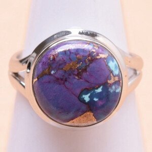 Tyrkys purpurový prsten stříbro Ag 925 R735 - 52 mm (US 6), 4,7 g