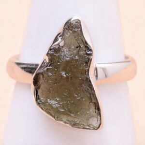 Vltavín prsten stříbro Ag 925 R106 - 58 mm (US 8,5), 3,9 g