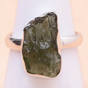 Vltavín prsten stříbro Ag 925 R137 - 55 mm (US 7,5), 3,7 g
