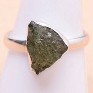 Vltavín prsten stříbro Ag 925 R163 - 62 mm (US 10), 3,7 g