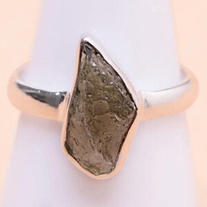 Vltavín prsten stříbro Ag 925 R124 - 56 mm (US 7,5), 3,1 g