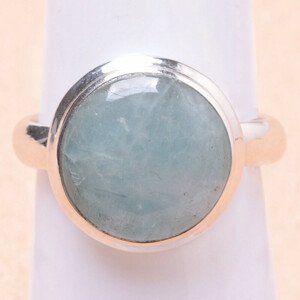 Akvamarín prsten stříbro Ag 925 LOT16 - 62 mm (US 10), 5,7 g