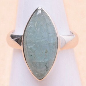 Akvamarín prsten stříbro Ag 925 LOT19 - 51 mm (US 5,5), 4,2 g