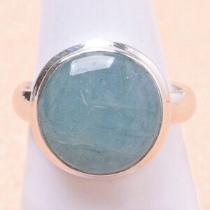 Akvamarín prsten stříbro Ag 925 LOT21 - 56 mm (US 7,5), 5,8 g