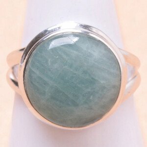 Akvamarín prsten stříbro Ag 925 LOT25 - 56 mm (US 7,5), 6 g