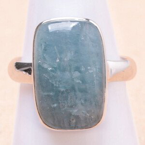 Akvamarín prsten stříbro Ag 925 LOT27 - 62 mm (US 10), 6,2 g