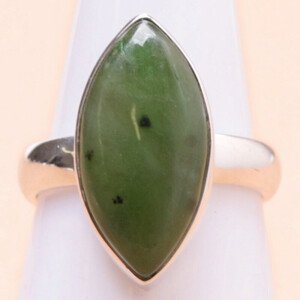 Jadeit nefrit prsten stříbro Ag 925 LOT35 - 53 mm (US 6,5), 4,9 g