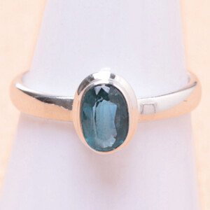 Kyanit broušený prsten stříbro Ag 925 R158 - 55 mm (US 7,5), 2,5 g