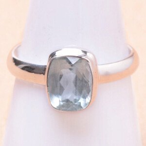 Akvamarín broušený prsten stříbro Ag 925 R1950 - 59 mm (US 9), 3,7 g