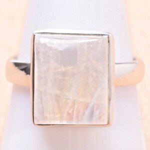 Měsíční kámen duhový prsten stříbro Ag 925 R3411 - 62 mm (US 10), 7,3 g