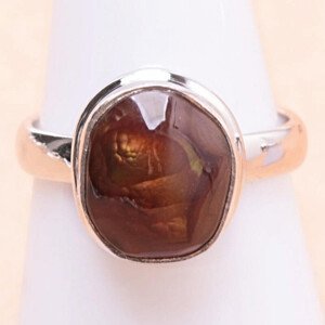 Achát mexický ohnivý prsten stříbro Ag 925 LOT4 - 57 mm (US 8), 4,5 g