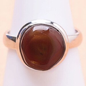 Achát mexický ohnivý prsten stříbro Ag 925 LOT10 - 55 mm (US 7,5), 4,5 g