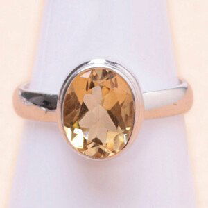Citrín prsten stříbro Ag 925 54783 - 55 mm (US 7,5), 3,2 g