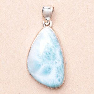 Larimar přívěsek stříbro Ag 925 LOT240 - 3,3 cm, 10 g