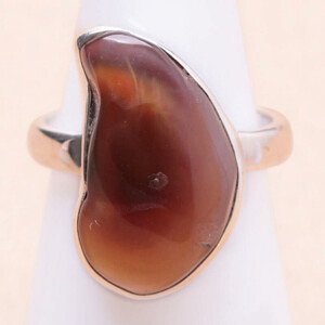 Achát mexický ohnivý prsten stříbro Ag 925 R579 - 55 mm (US 7,5), 6,6 g