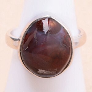 Achát mexický ohnivý prsten stříbro Ag 925 R550 - 60 mm (US 9,5), 7,3 g