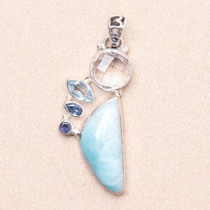 Larimar design přívěsek stříbro Ag 925 P1866 - 3,6 cm, 6,7 g