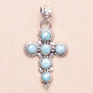 Larimar přívěsek stříbro Ag 925 58912 - 3,5 cm, 5,1 g