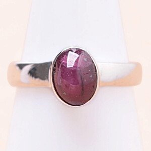 Rubín asterický prsten stříbro Ag 925 R110 - 51 mm (US 5,5), 3,4 g