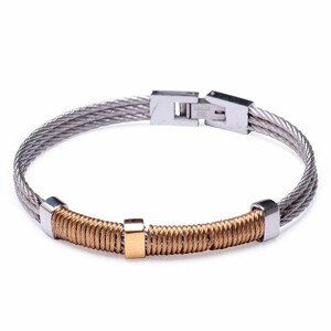 Náramek z nerezové oceli Watch Band v barvě zlatostříbrné - obvod cca 20 cm