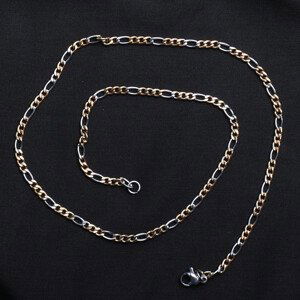 Řetízek figaro styl nerezová ocel v barvě stříbra a zlata 44 cm - cca 44 cm