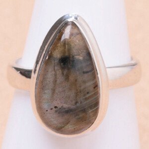 Labradorit duhový prsten stříbro Ag 925 R749 - 55 mm (US 7,5), 5,3 g