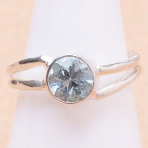 Topaz modrý prsten stříbro Ag 925 39930 - 55 mm (US 7,5), 3,1 g