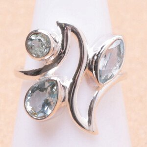 Topaz modrý prsten stříbro Ag 925 35490 - 52 mm (US 6), 3,4 g