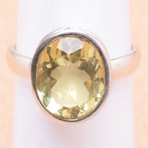 Topaz žlutý Lemon prsten stříbro Ag 925 27937 - 54 mm (US 7), 4,1 g