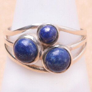 Lapis Lazuli prsten stříbro Ag 925 U7875 - 56 mm (US 7,5), 3,5 g