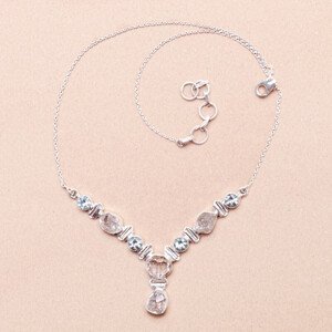 Herkimer diamant náhrdelník stříbro Ag 925 84793 - 43 - 46 cm, 14,6 g