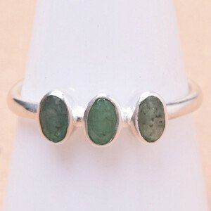 Smaragd indický - upravený prsten stříbro Ag 925 36937 - 58 mm (US 8,5), 1,8 g