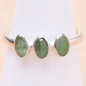Smaragd indický - upravený prsten stříbro Ag 925 36934 - 54 mm (US 7), 2 g