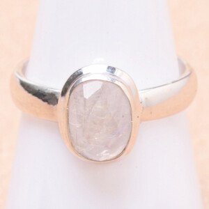Měsíční kámen duhový prsten stříbro Ag 925 10286 - 57 mm (US 8), 4,4 g