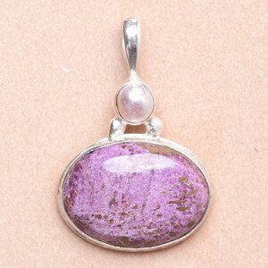 Stichtit purpurový přívěsek stříbro Ag 925 Y5626 - 2,7 cm, 6,1 g