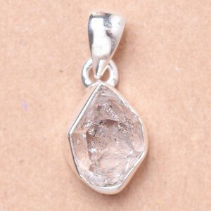 Herkimer diamant přívěsek stříbro Ag 925 LOT49 - 1,3 cm, 2,1 g
