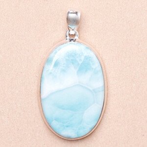 Larimar přívěsek stříbro Ag 925 LOT176 - 3,7 cm, 13,6 g