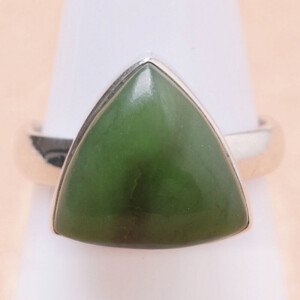 Jadeit nefrit prsten stříbro Ag 925 LOT20 - 55 mm (US 7,5), 5,4 g
