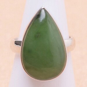 Jadeit nefrit prsten stříbro Ag 925 LOT21 - 52 mm (US 6), 5,9 g