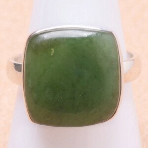 Jadeit nefrit prsten stříbro Ag 925 LOT26 - 62 mm (US 10), 6,5 g