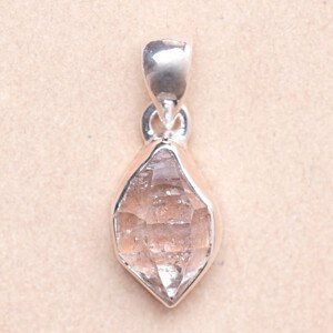 Herkimer diamant přívěsek stříbro Ag 925 LOT56 - 1,4 cm, 2,4 g