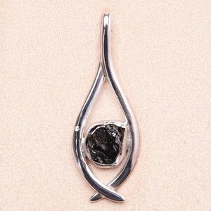 Šungit přívěsek stříbro Ag 925 LOT6 - 4,3 cm, 3,2 g